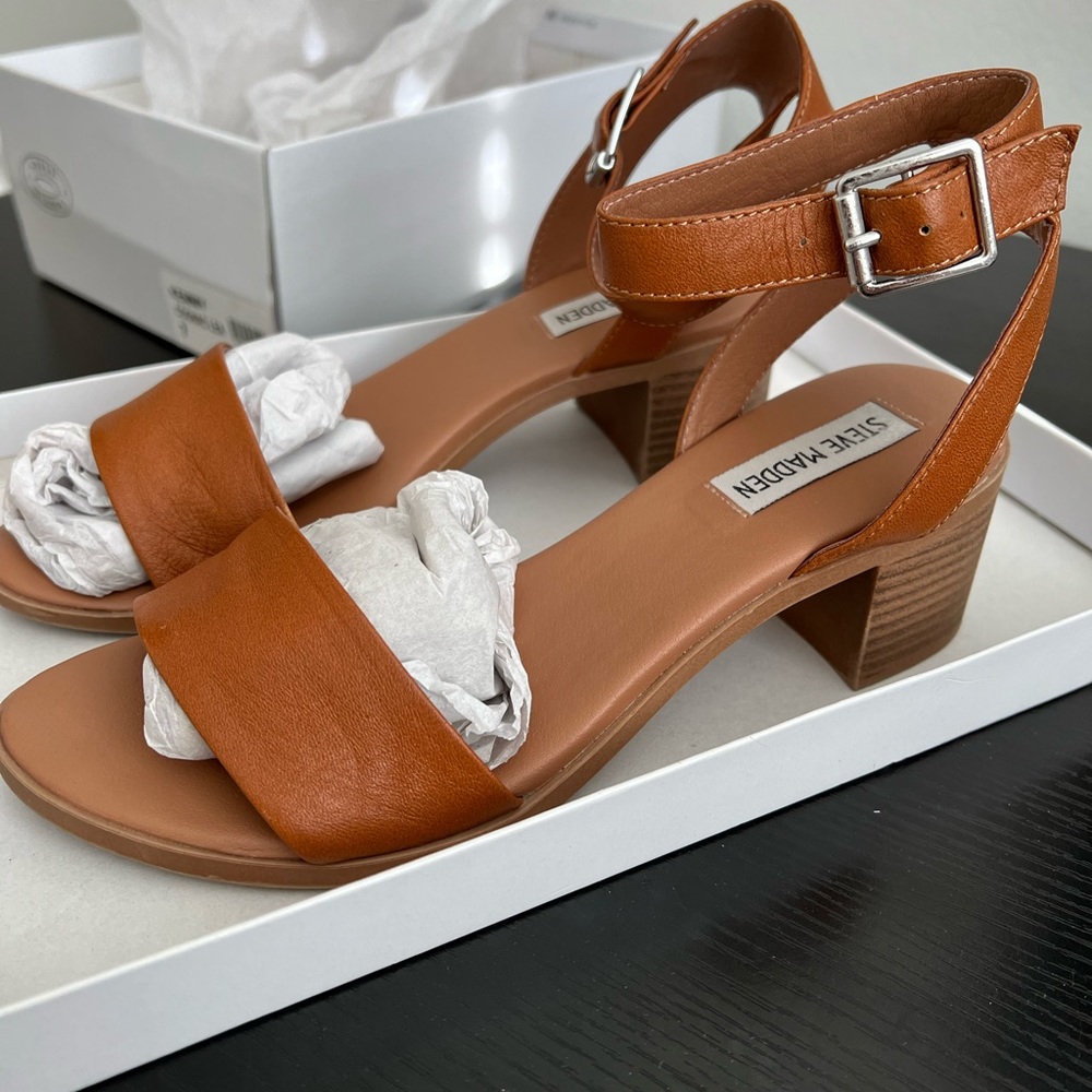 Steve Madden ‘Kemmy ‘ Cognac Lea sandals